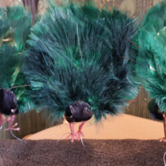 vintage peacock feather bird ornament - Picture 4 of 4